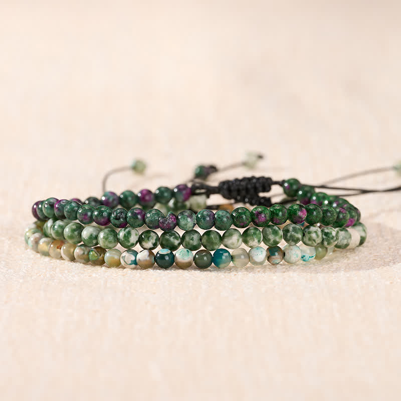 Nimara Ritual 3pcs "Purify Your Everyday Aura" Fire Agate Balance Bracelet Includes Gift Message Card