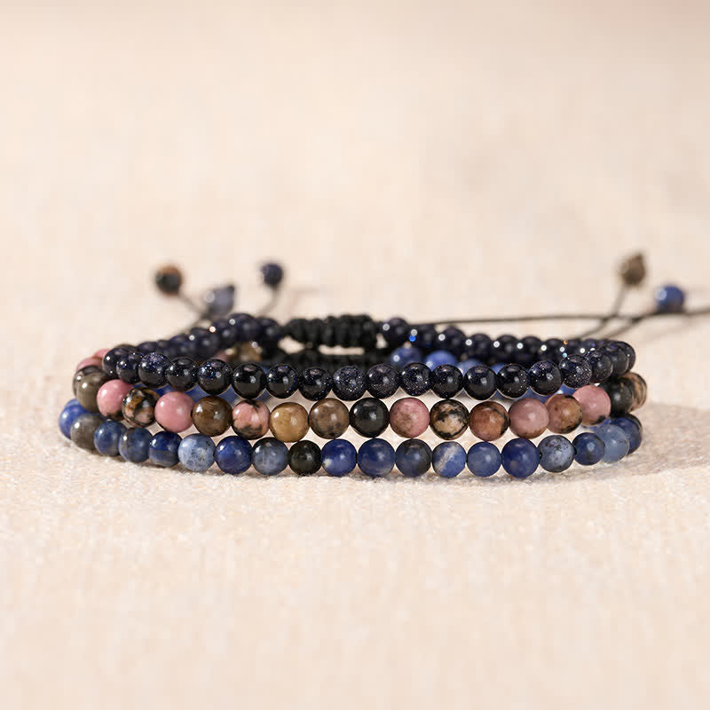 Nimara Ritual 3pcs "Find Inner Clarity" Rhodonite Transformation Bracelet Includes Gift Message Card