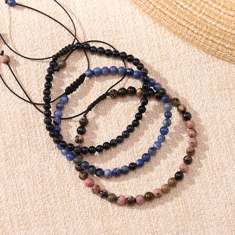 Nimara Ritual 3pcs "Find Inner Clarity" Rhodonite Transformation Bracelet Includes Gift Message Card
