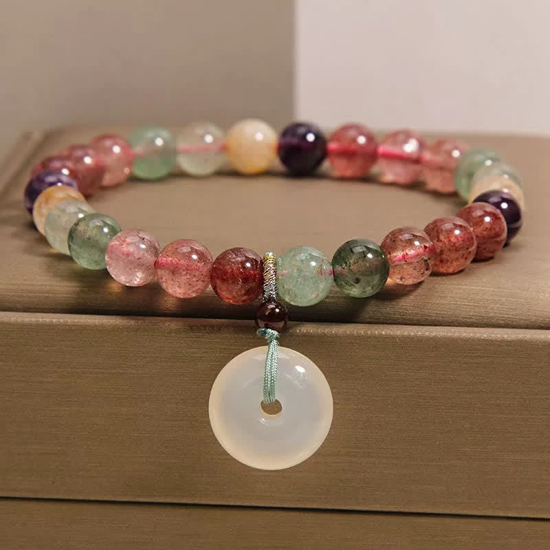 Nimara Ritual Strawberry Quartz Chalcedony Peace Buckle Love Bracelet