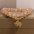 Nimara Ritual Double Wrap Strawberry Quartz Elephant Healing Bracelet