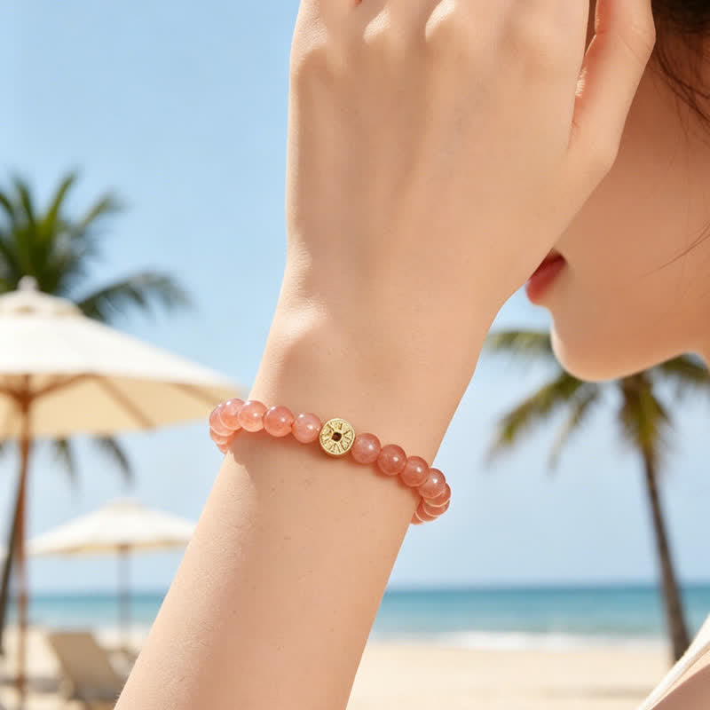 Nimara Ritual Tiger Eye Natural Stone Fu Character Copper Coins Happiness Bracelet