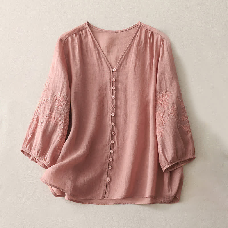 Nimara Ritual Embroidery Button-down Women's Shirt