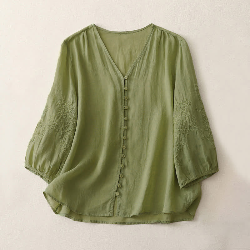 Nimara Ritual Embroidery Button-down Women's Shirt
