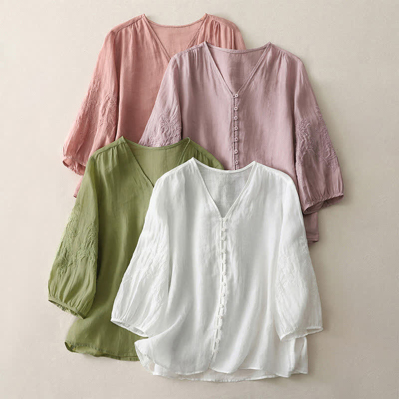 Nimara Ritual Embroidery Button-down Women's Shirt