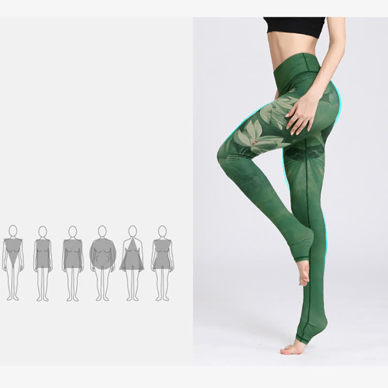 Nimara Ritual Lotus Flower Print Design Pants Sports Fitness Yoga Leggings Women's Yoga Pants