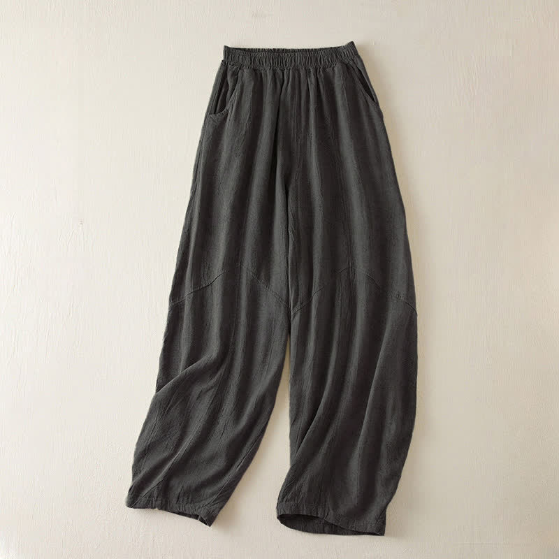 Nimara Ritual Casual Loose Straight Leg 7-8 Length Cropped Pants Women's Harem Pants With Pockets