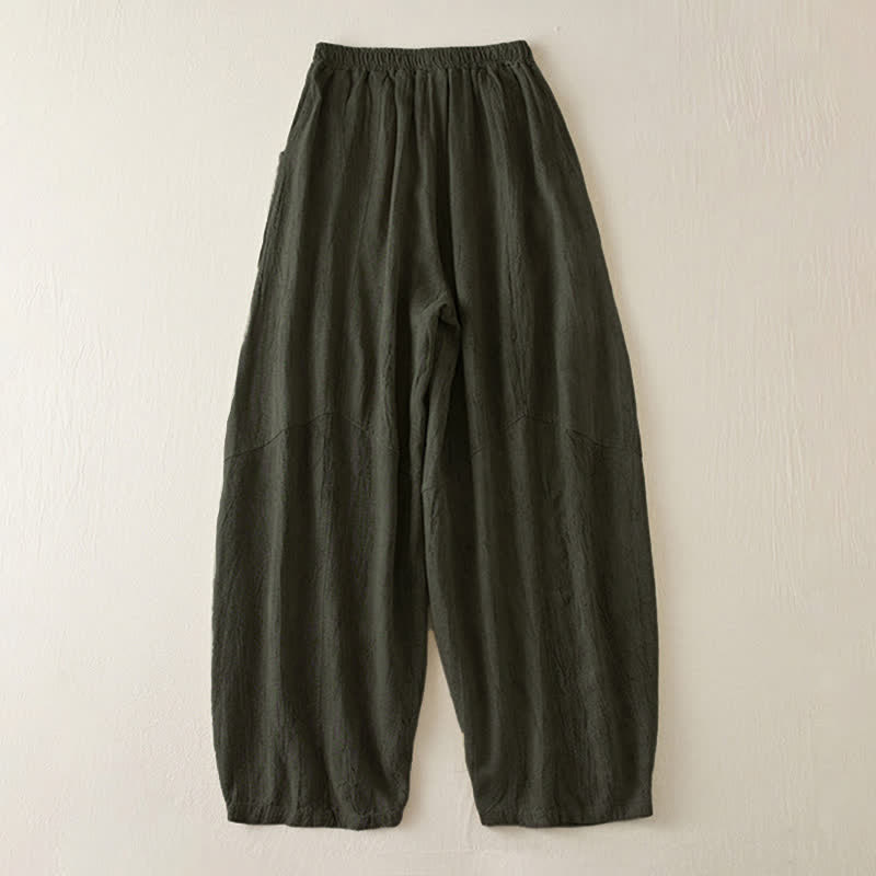 Nimara Ritual Casual Loose Straight Leg 7-8 Length Cropped Pants Women's Harem Pants With Pockets