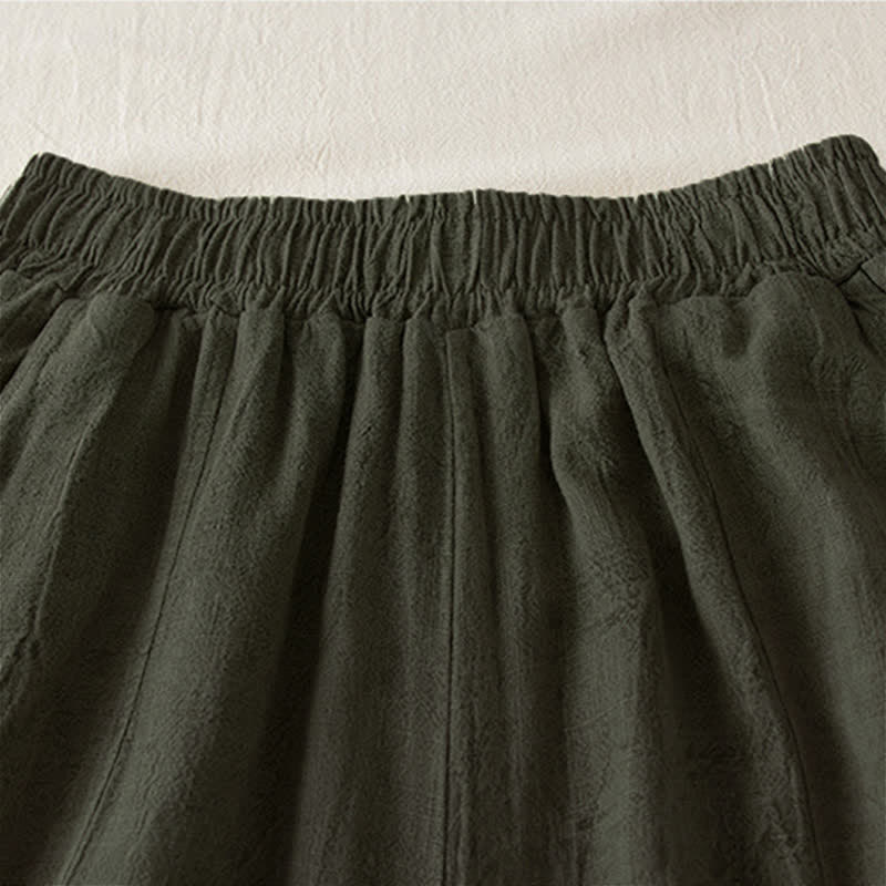 Nimara Ritual Casual Loose Straight Leg 7-8 Length Cropped Pants Women's Harem Pants With Pockets