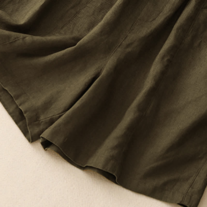 Nimara Ritual Summer Casual Buttons Plain Women's Shorts With Pockets