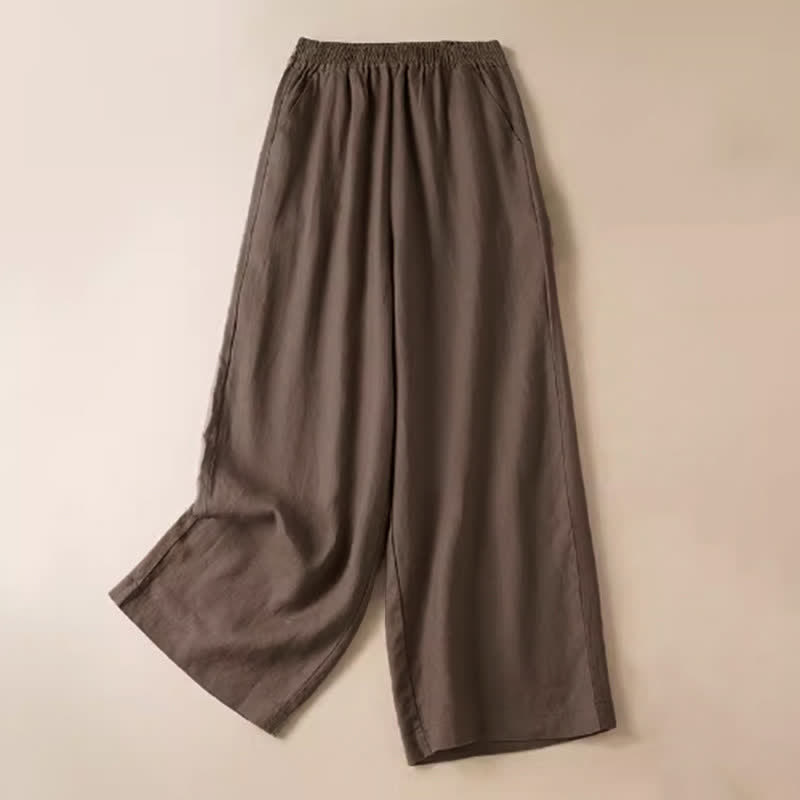 Nimara Ritual Casual Solid Color Women's Wide Leg Pants With Pockets