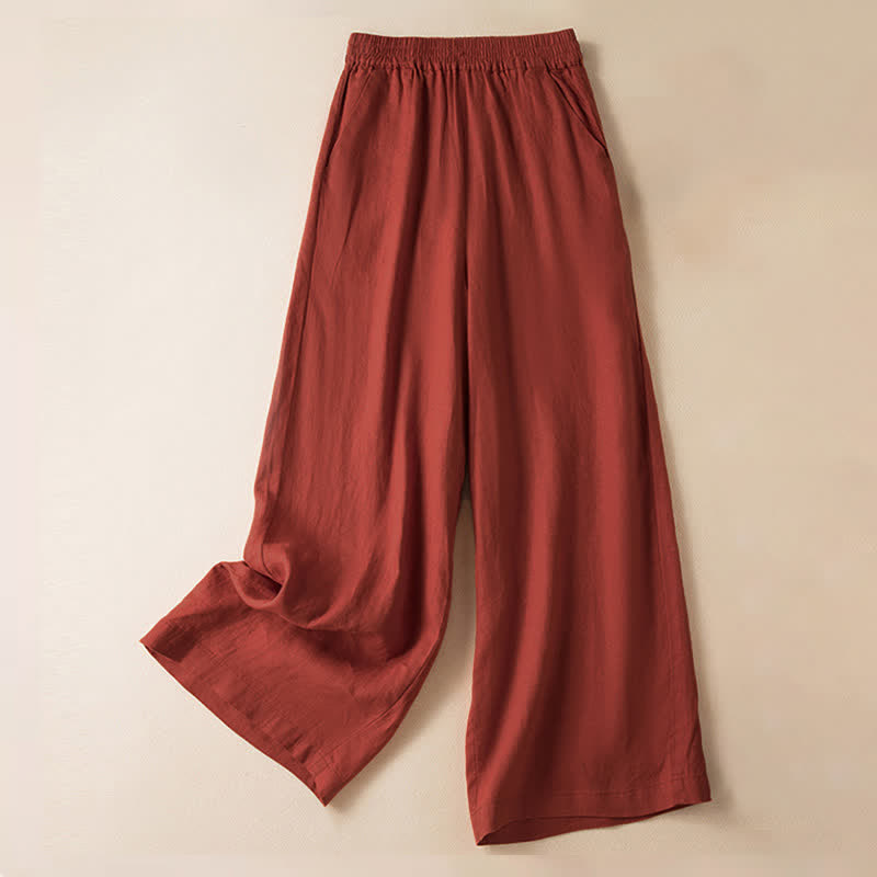 Nimara Ritual Casual Solid Color Women's Wide Leg Pants With Pockets