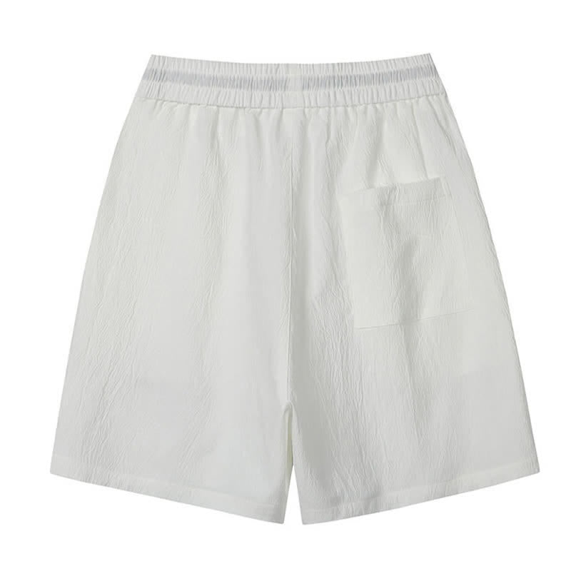 Nimara Ritual Summer Casual Tang Style Embroidery Crane Auspicious Clouds Men's Shorts With Pockets