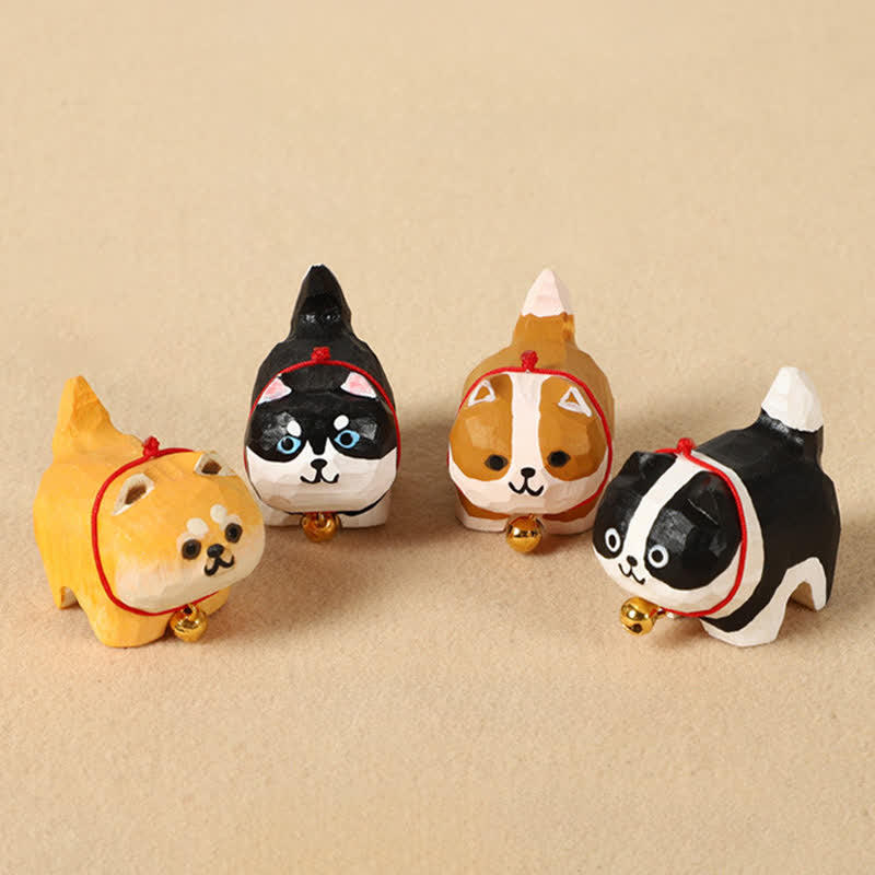 Nimara Ritual Hand Carved Natural Wood Cute Dog Keychain Cute Animal Decor