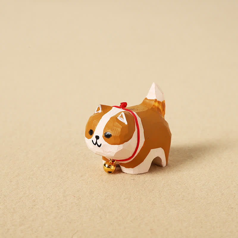 Nimara Ritual Hand Carved Natural Wood Cute Dog Keychain Cute Animal Decor