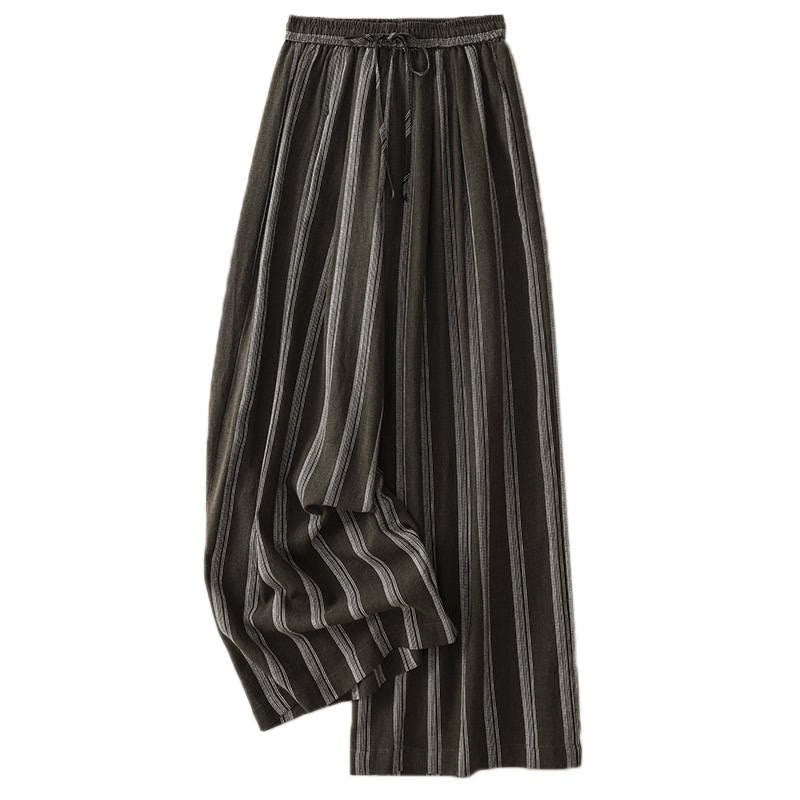 Nimara Ritual Summer Casual Minimalist Drawstring Striped Long Pants Women's Wide Leg Pants With Pocket