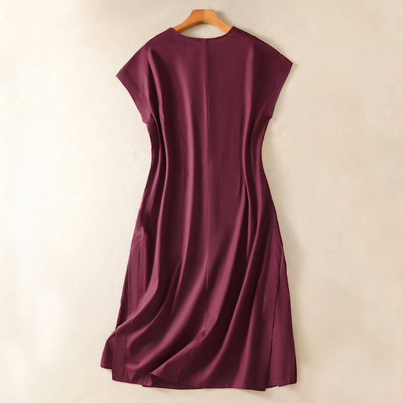 Nimara Ritual Summer Elegant Minimalist Solid Women's Summer Sleeveless Dress With Pocket