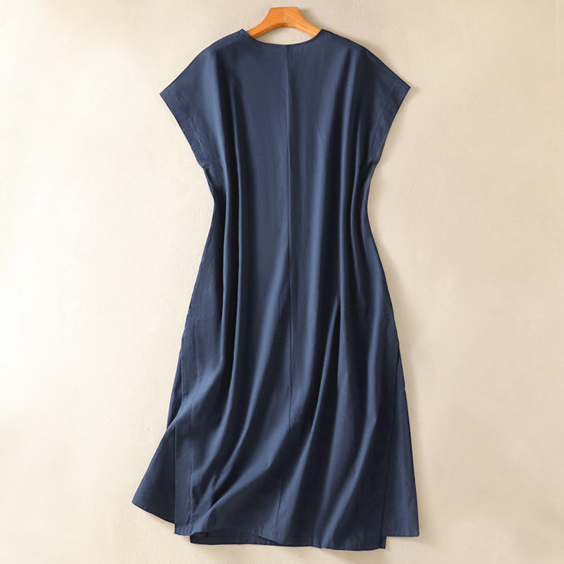 Nimara Ritual Summer Elegant Minimalist Solid Women's Summer Sleeveless Dress With Pocket