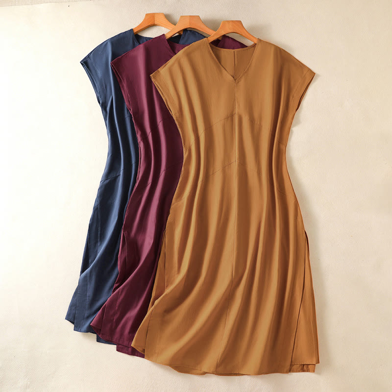 Nimara Ritual Summer Elegant Minimalist Solid Women's Summer Sleeveless Dress With Pocket