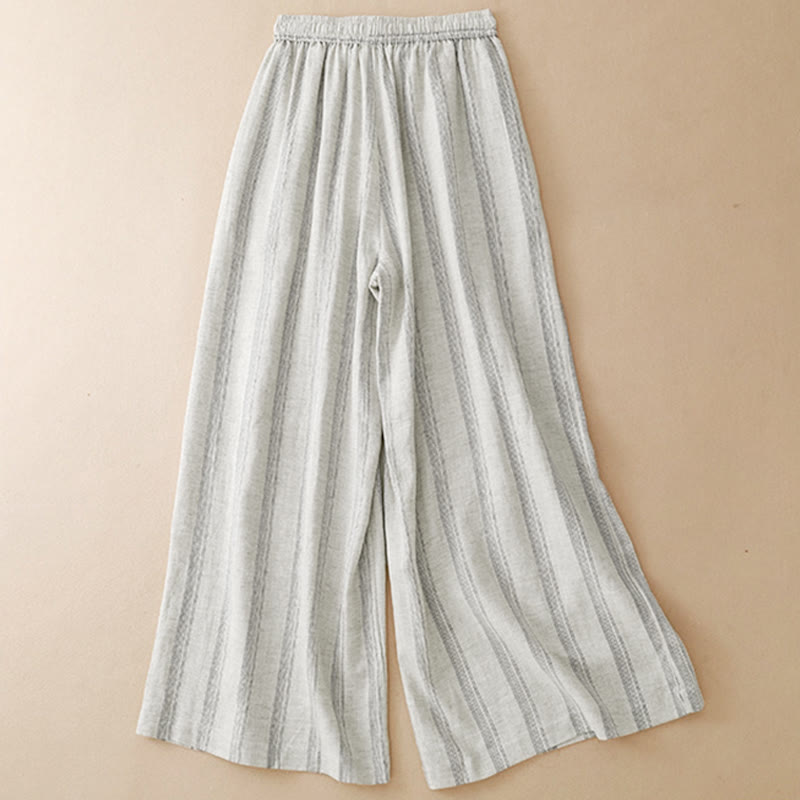 Nimara Ritual Summer Casual Minimalist Drawstring Striped Long Pants Women's Wide Leg Pants With Pocket