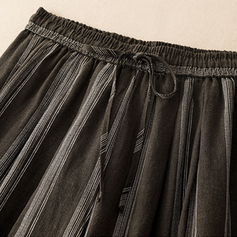 Nimara Ritual Summer Casual Minimalist Drawstring Striped Long Pants Women's Wide Leg Pants With Pocket