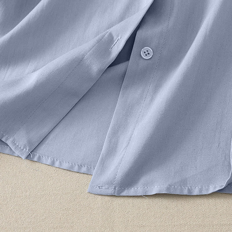 Nimara Ritual Summer Casual Minimalist Button-Up Solid Women's Short Sleeve Shirts