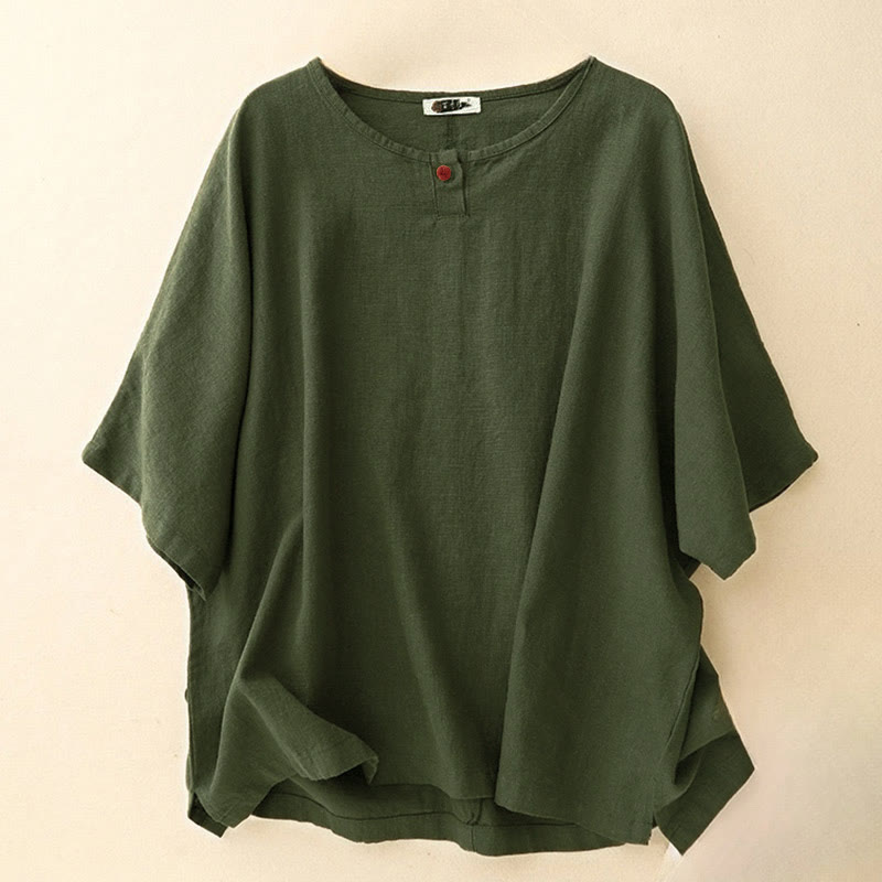 Nimara Ritual Casual Plain Women's Crew Neck Design Loose Half Sleeve T-shirt
