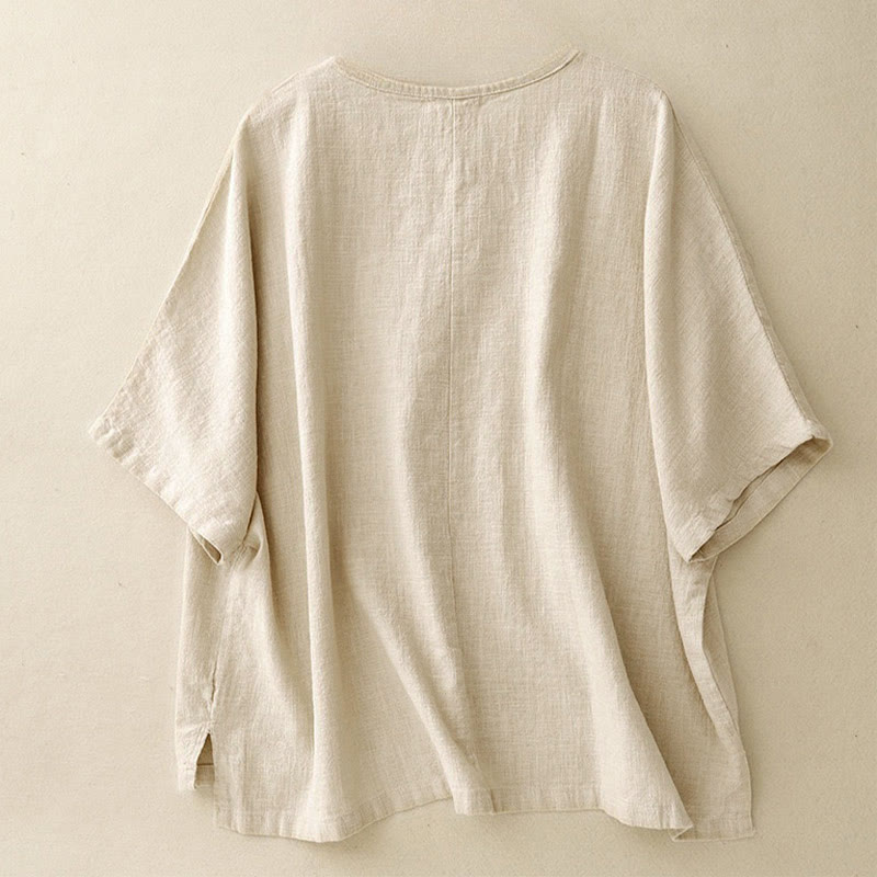 Nimara Ritual Casual Plain Women's Crew Neck Design Loose Half Sleeve T-shirt