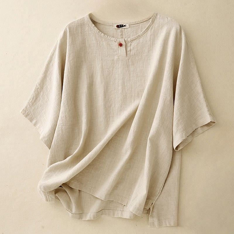 Nimara Ritual Casual Plain Women's Crew Neck Design Loose Half Sleeve T-shirt