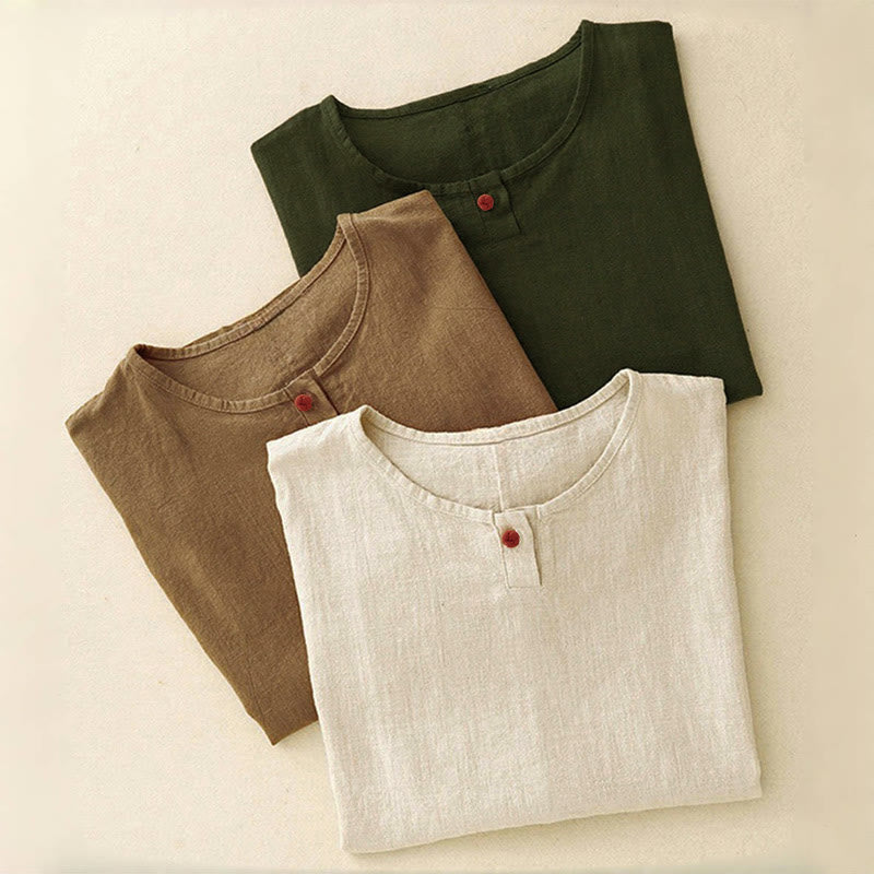Nimara Ritual Casual Plain Women's Crew Neck Design Loose Half Sleeve T-shirt