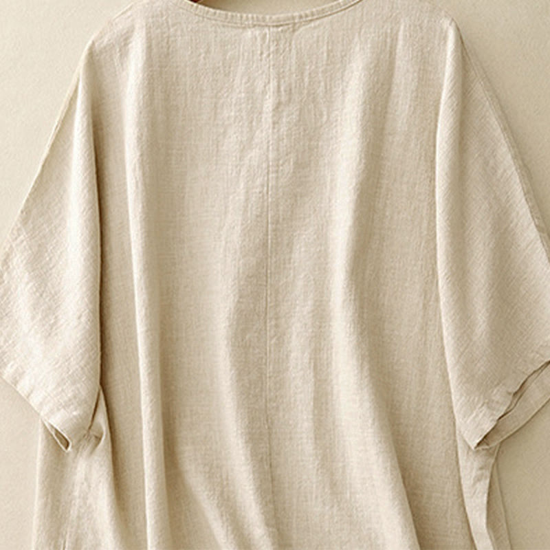 Nimara Ritual Casual Plain Women's Crew Neck Design Loose Half Sleeve T-shirt