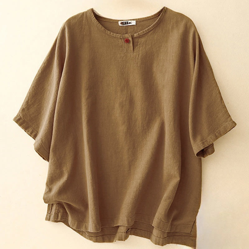 Nimara Ritual Casual Plain Women's Crew Neck Design Loose Half Sleeve T-shirt