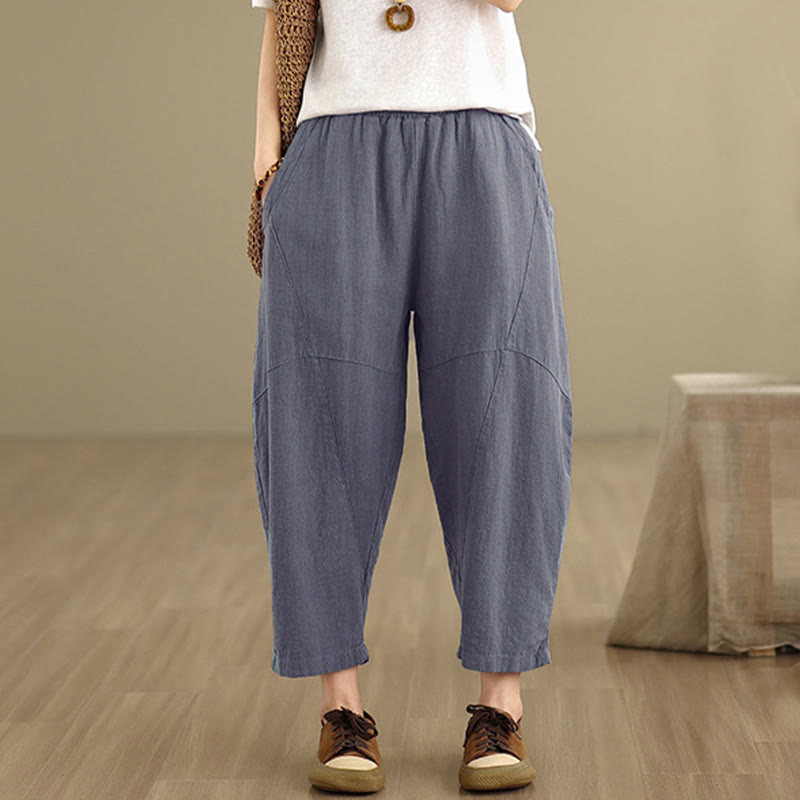 Nimara Ritual Spring 7-8 Length Solid Color Women's Harem Pants With Pockets