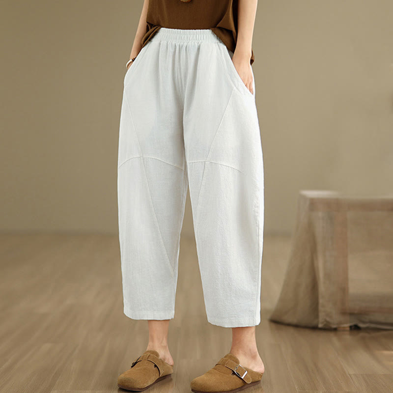 Nimara Ritual Spring 7-8 Length Solid Color Women's Harem Pants With Pockets
