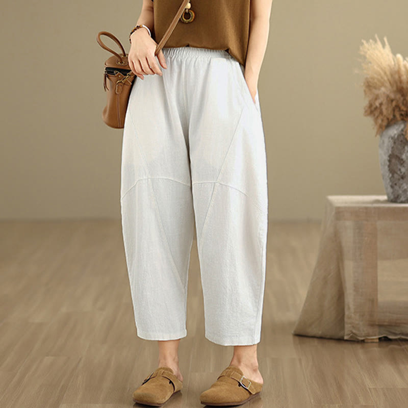 Nimara Ritual Spring 7-8 Length Solid Color Women's Harem Pants With Pockets