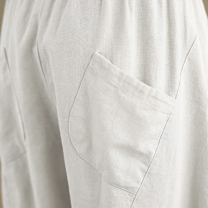 Nimara Ritual Spring 7-8 Length Solid Color Women's Harem Pants With Pockets