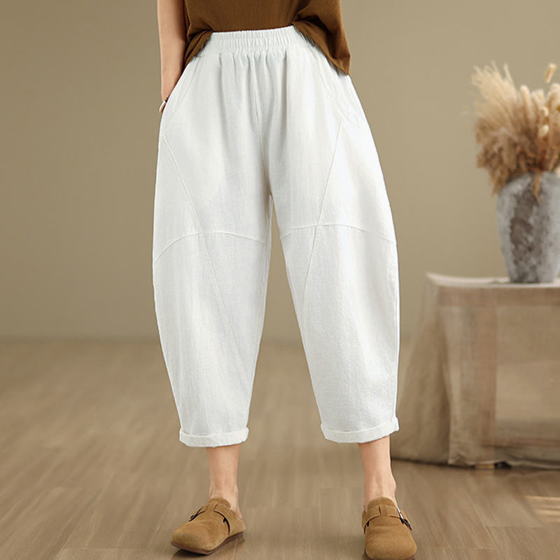 Nimara Ritual Spring 7-8 Length Solid Color Women's Harem Pants With Pockets