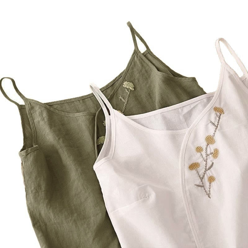 Nimara Ritual Ethnic Embroidery Asymmetrical Design Women's Sleeveless Vest