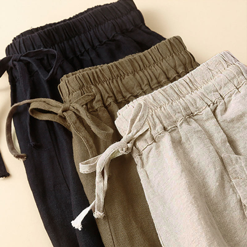 Nimara Ritual Commute Women's Plain Harem Capri Pants With Pockets
