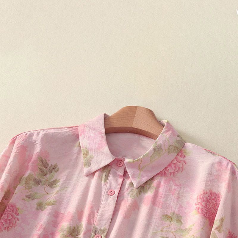 Nimara Ritual Summer Boho Button-Up Floral Women's Short Sleeve Shirts