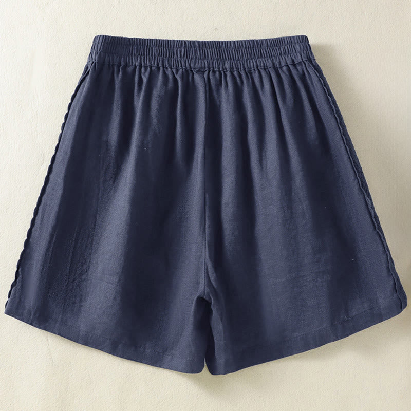 Nimara Ritual Summer Casual Boho Solid Decorative Side Lace Women's Shorts With Pockets
