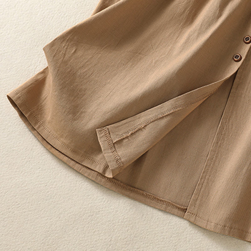 Nimara Ritual Summer Casual Boho Button-Up Solid Women's Skirts With Pockets