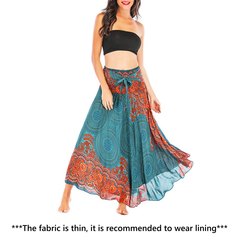 Nimara Ritual Two Style Wear Bohemian Compass Rose Flower Lace-up Skirt Dress