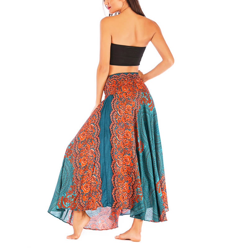 Nimara Ritual Two Style Wear Bohemian Compass Rose Flower Lace-up Skirt Dress