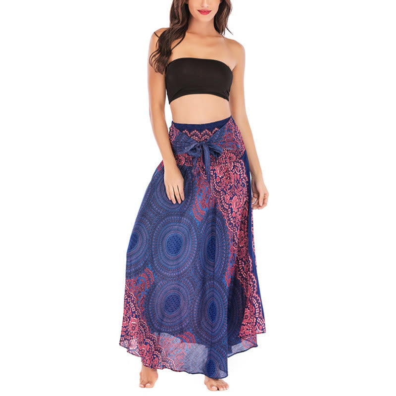 Nimara Ritual Two Style Wear Bohemian Compass Rose Flower Lace-up Skirt Dress