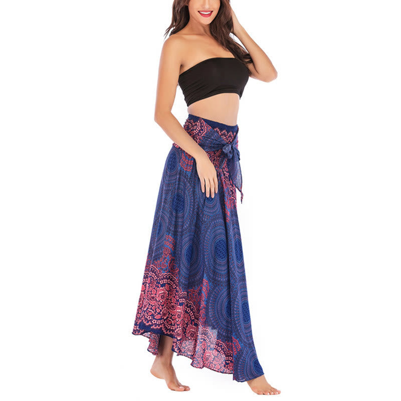 Nimara Ritual Two Style Wear Bohemian Compass Rose Flower Lace-up Skirt Dress