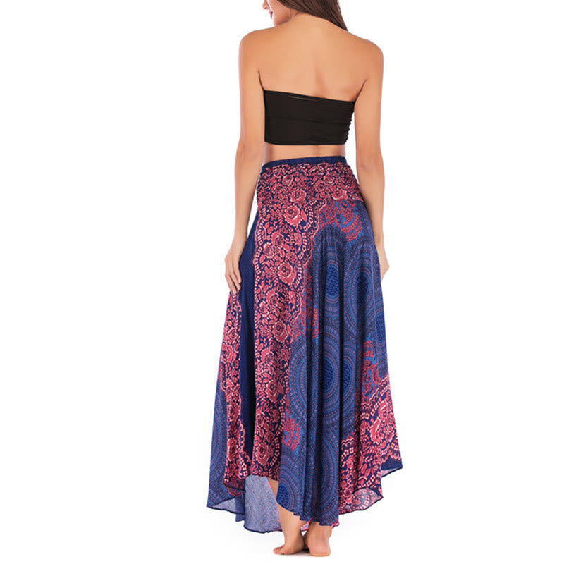 Nimara Ritual Two Style Wear Bohemian Compass Rose Flower Lace-up Skirt Dress