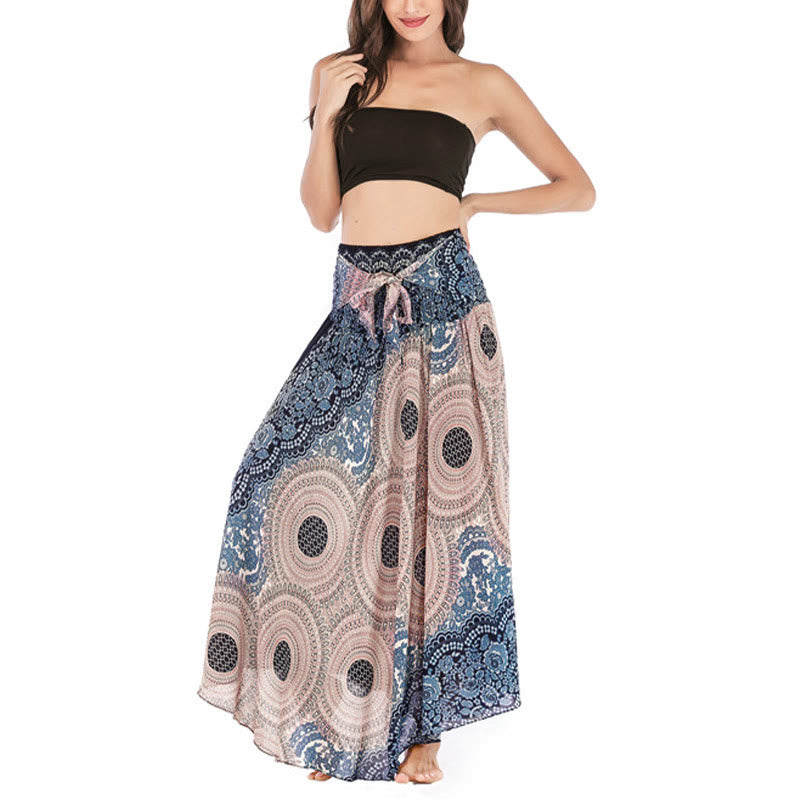 Nimara Ritual Two Style Wear Bohemian Compass Rose Flower Lace-up Skirt Dress
