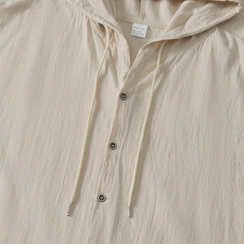 Nimara Ritual Summer Casual Minimalist Button-Up Drawstring Solid Tank Top Men's Sleeveless Shirts