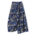 Nimara Ritual Cotton Linen Vintage Paisley Floral Pattern Women's Elastic Waist Wide Leg Pants With Pockets